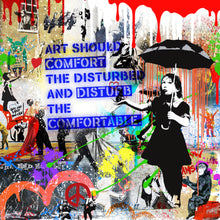 Lade das Bild in den Galerie-Viewer, Aluminiumbild gebürstet Banksy - Disturb Quadrat
