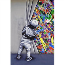 Lade das Bild in den Galerie-Viewer, Aluminiumbild Banksy - Graffity Wall Hochformat
