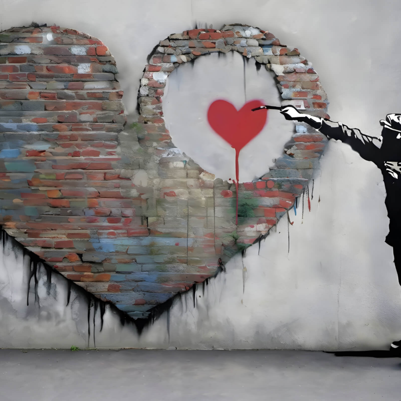 Yatsen Bridge Banksy Graffiti-Wandkunst, Junge Und Schmetterlinge, Bilder, Drucke