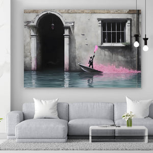 Poster Banksy - Junge mit Leuchtfeuer Querformat