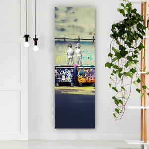 Spannrahmenbild Banksy - Life is short Panorama Hoch