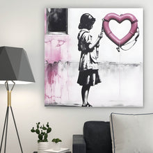 Lade das Bild in den Galerie-Viewer, Acrylglasbild Banksy - Mädchen mit Rettungsring Quadrat
