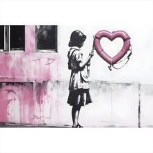 Lade das Bild in den Galerie-Viewer, Acrylglasbild Banksy - Mädchen mit Rettungsring Querformat
