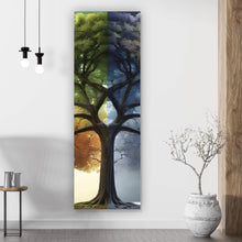 Lade das Bild in den Galerie-Viewer, Aluminiumbild Baum 4 Jahreszeiten Panorama Hoch
