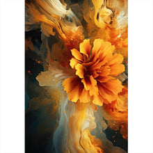 Lade das Bild in den Galerie-Viewer, Spannrahmenbild Beeindruckende abstrakte Blume Fluid Art Hochformat
