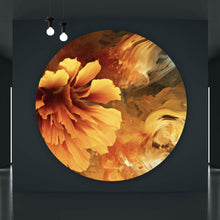Lade das Bild in den Galerie-Viewer, Aluminiumbild gebürstet Beeindruckende abstrakte Blume Fluid Art Kreis

