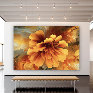 Spannrahmenbild Beeindruckende abstrakte Blume Fluid Art Querformat