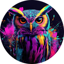 Lade das Bild in den Galerie-Viewer, Aluminiumbild Beeindruckende abstrakte Eule Explosion Kreis
