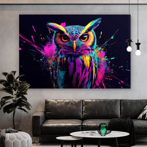 Acrylglasbild Beeindruckende abstrakte Eule Explosion Querformat