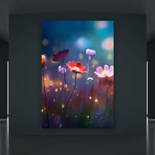 Lade das Bild in den Galerie-Viewer, Leinwandbild Beeindruckende bunte Blumen Hochformat
