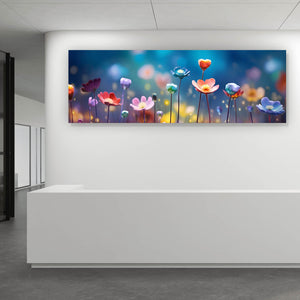 Leinwandbild Beeindruckende bunte Blumen Panorama