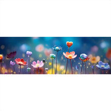 Lade das Bild in den Galerie-Viewer, Leinwandbild Beeindruckende bunte Blumen Panorama

