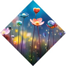 Lade das Bild in den Galerie-Viewer, Leinwandbild Beeindruckende bunte Blumen Raute
