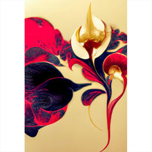 Lade das Bild in den Galerie-Viewer, Aluminiumbild gebürstet Beeindruckende florale Orchidee Hochformat
