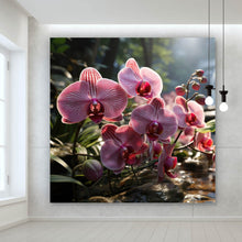 Lade das Bild in den Galerie-Viewer, Leinwandbild Beeindruckende Orchideen im Naturparadies Quadrat
