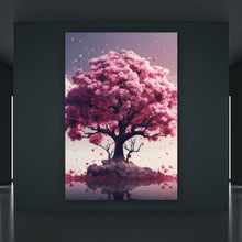 Lade das Bild in den Galerie-Viewer, Acrylglasbild Beeindruckender Baum auf stiller Wasserfläche Hochformat

