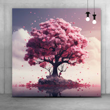 Lade das Bild in den Galerie-Viewer, Poster Beeindruckender Baum auf stiller Wasserfläche Quadrat
