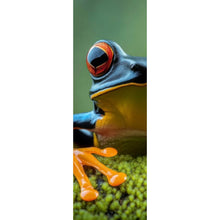 Lade das Bild in den Galerie-Viewer, Aluminiumbild gebürstet Beeindruckender Frosch in der Natur Panorama Hoch
