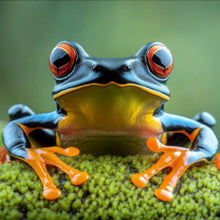 Lade das Bild in den Galerie-Viewer, Leinwandbild Beeindruckender Frosch in der Natur Quadrat
