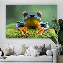 Lade das Bild in den Galerie-Viewer, Leinwandbild Beeindruckender Frosch in der Natur Querformat
