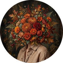 Lade das Bild in den Galerie-Viewer, Aluminiumbild gebürstet Beeindruckendes Blumenarrangement Porträt Kreis
