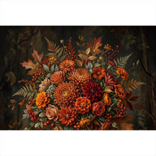 Lade das Bild in den Galerie-Viewer, Aluminiumbild gebürstet Beeindruckendes Blumenarrangement Porträt Querformat
