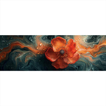 Lade das Bild in den Galerie-Viewer, Acrylglasbild Beeindruckendes Fluid Art mit Blume Panorama
