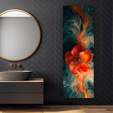Lade das Bild in den Galerie-Viewer, Aluminiumbild Beeindruckendes Fluid Art mit Blume Panorama Hoch
