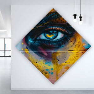 Acrylglasbild Beeindruckendes Gesichtsgraffiti Raute