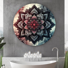 Lade das Bild in den Galerie-Viewer, Aluminiumbild gebürstet Beeindruckendes Mandala Muster Kreis
