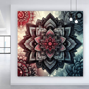 Leinwandbild Beeindruckendes Mandala Muster Quadrat