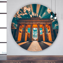 Lade das Bild in den Galerie-Viewer, Aluminiumbild gebürstet Beeindruckendes Wahrzeichen im Sonnenlicht Kreis
