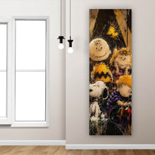 Lade das Bild in den Galerie-Viewer, Aluminiumbild gebürstet Beliebte Cartoon Figuren im Street Art Stil Panorama Hoch
