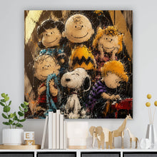 Lade das Bild in den Galerie-Viewer, Aluminiumbild gebürstet Beliebte Cartoon Figuren im Street Art Stil Quadrat
