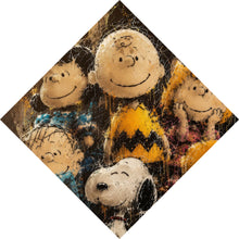Lade das Bild in den Galerie-Viewer, Aluminiumbild Beliebte Cartoon Figuren im Street Art Stil Raute
