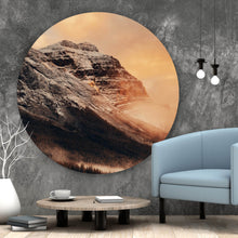 Lade das Bild in den Galerie-Viewer, Aluminiumbild Berglandschaft bei Sonnenaufgang Kreis

