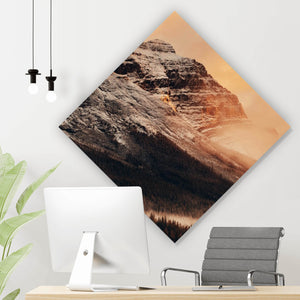 Poster Berglandschaft bei Sonnenaufgang Raute