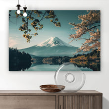 Lade das Bild in den Galerie-Viewer, Aluminiumbild Berglandschaft mit ruhigem See Querformat
