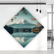 Lade das Bild in den Galerie-Viewer, Aluminiumbild Berglandschaft mit ruhigem See Raute
