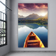 Lade das Bild in den Galerie-Viewer, Aluminiumbild gebürstet Bergsee in der Landschaft Hochformat
