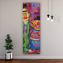 Lade das Bild in den Galerie-Viewer, Leinwandbild Berühmte Figuren einer Kinder Fernsehserie Pop Art Panorama Hoch
