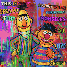 Lade das Bild in den Galerie-Viewer, Leinwandbild Berühmte Figuren einer Kinder Fernsehserie Pop Art Quadrat
