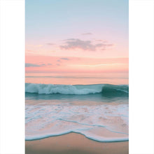 Lade das Bild in den Galerie-Viewer, Aluminiumbild gebürstet Beruhigendes Meer am Strand Hochformat
