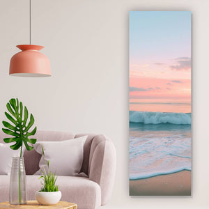 Leinwandbild Beruhigendes Meer am Strand Panorama Hoch
