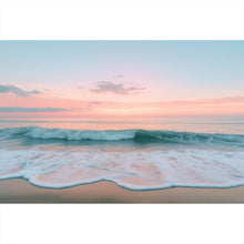 Lade das Bild in den Galerie-Viewer, Aluminiumbild gebürstet Beruhigendes Meer am Strand Querformat
