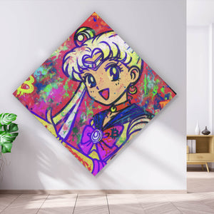 Poster Bitcoin buntes Pop Art to the Moon Raute