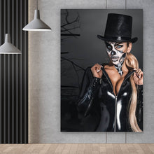 Lade das Bild in den Galerie-Viewer, Leinwandbild Blonde La Catrina Hochformat
