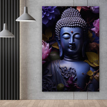 Lade das Bild in den Galerie-Viewer, Acrylglasbild Buddha umgeben von Blumenpracht Hochformat
