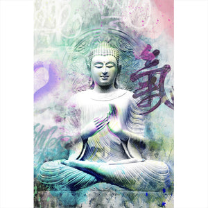 Leinwandbild Buddhafigur im Pop Art Stil Hochformat