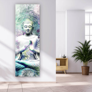 Leinwandbild Buddhafigur im Pop Art Stil Panorama Hoch